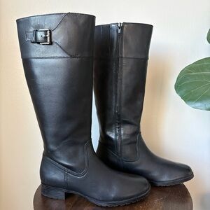 Lauren Ralph Lauren Sigrid Black Leather Riding Boots